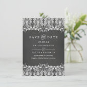 Chalkboard & Lace Save the Date Card (Stehend Vorderseite)