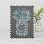 Chalkboard Lacy Mason Babydusche Es ist ein Junge Einladung (Stehend Vorderseite)