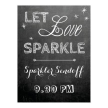 Chalkboard lass Liebe Sparkler Hochzeitschild Post