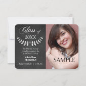 Chalkboard Laurel Leaf Abschluss Ankündigung (Vorderseite)