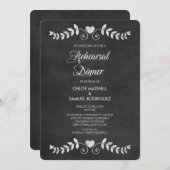 Chalkboard Laurel Leaf Probe Einladung (Vorne/Hinten)