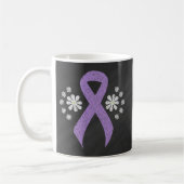 Chalkboard Lavendel Awareness Ribbon Kaffeetasse (Links)