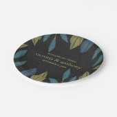 Chalkboard Leaf Wedding Pappteller (Schrägansicht)