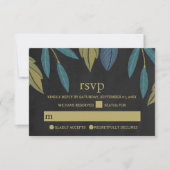 Chalkboard Leaf Wedding RSVP Karte (Vorderseite)