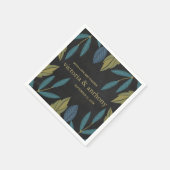 Chalkboard Leaf Wedding Serviette (Ecke)