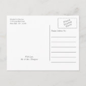 Chalkboard Leaf Wedding speichern das Datum Ankündigungspostkarte (Rückseite)