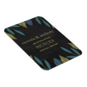 Chalkboard Leaf Wedding speichern das Datum Magnet (Rechte Seite)