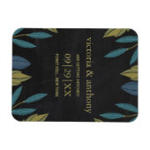 Chalkboard Leaf Wedding speichern das Datum Magnet (Horizontal)