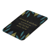Chalkboard Leaf Wedding speichern das Datum Magnet (Linke Seite)