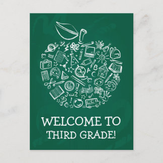 Chalkboard-Lehrer Apple-Postkarte Postkarte