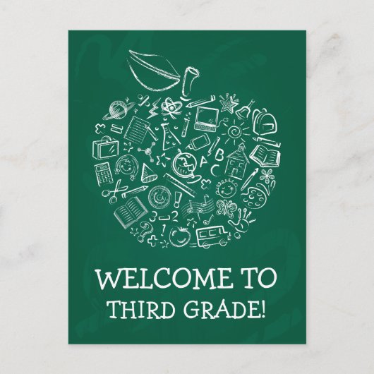Chalkboard-Lehrer Apple-Postkarte Postkarte (Vorderseite)