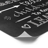 Chalkboard-Lehrer, die Liebe unterrichten Poster (Ecke)