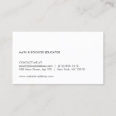 Chalkboard-Lehrer, Educational Business Card Visitenkarte (Rückseite)