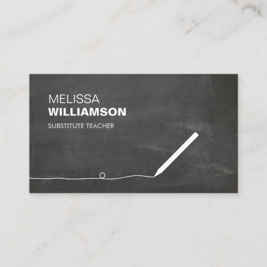 Chalkboard-Lehrer, Educational Business Card Visitenkarte (Vorderseite)