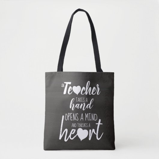 Chalkboard-Lehrer Inspiration-Quote-Typografie Tasche (Vorderseite)