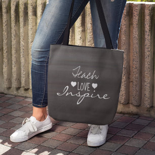 Chalkboard-Lehrer Inspiration-Quote-Typografie Tasche