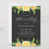 Chalkboard Lemons and Orangen Renten Party Einladung (Vorderseite)
