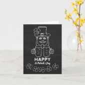 Chalkboard Leprechaun, St Patrick's Day Karte (Gelbe Blume)
