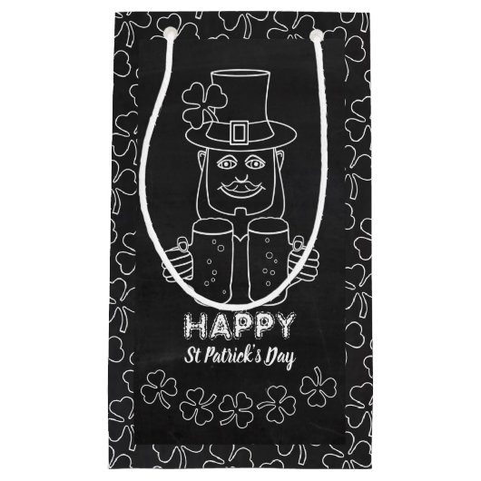 Chalkboard Leprechaun, St Patrick's Day Kleine Geschenktüte (Vorderseite)