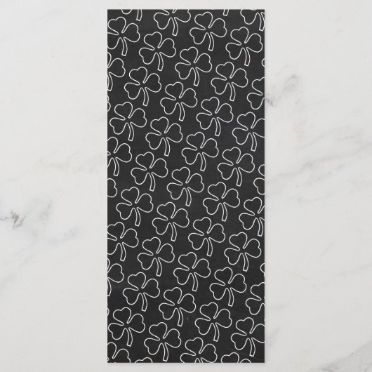 Chalkboard Leprechaun, St Patrick's Day Menu Card Menükarte (Rückseite)