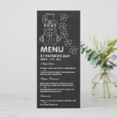 Chalkboard Leprechaun, St Patrick's Day Menu Card Menükarte (Stehend Vorderseite)