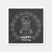 Chalkboard Leprechaun, St Patrick's Day Party Serviette (Vorderseite)