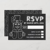 Chalkboard Leprechaun, St Patrick's Day Party UAWG RSVP Karte (Vorne/Hinten)