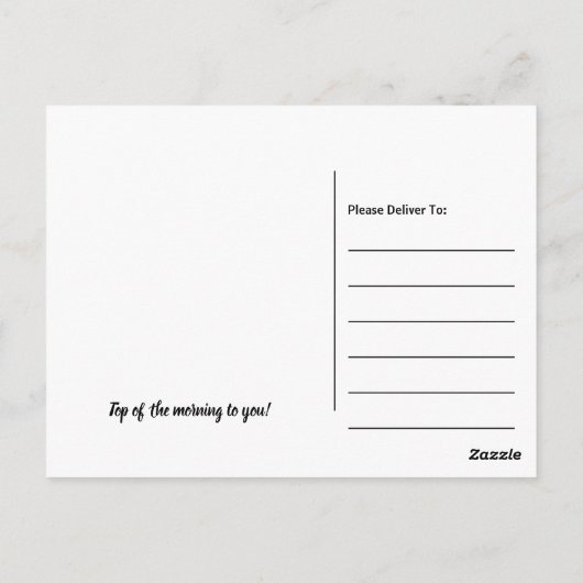 Chalkboard Leprechaun, St Patrick's Day Postkarte (Rückseite)