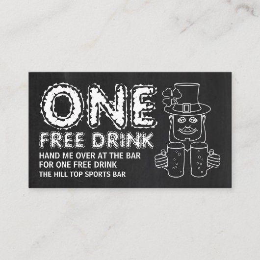 Chalkboard Leprechaun, St Patrick's Day Ticket (Vorderseite)