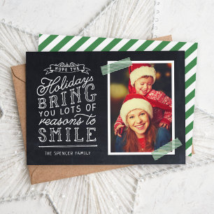 Chalkboard Letting Holiday Foto Card Feiertagskarte