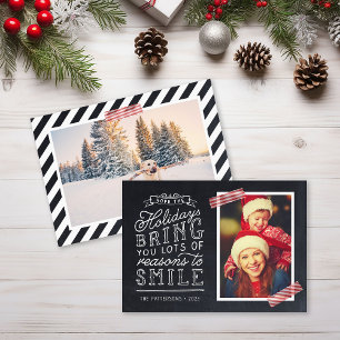 Chalkboard Letting Holiday Foto Card Feiertagskarte