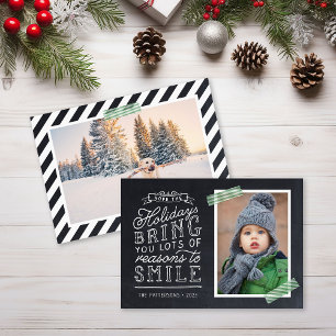 Chalkboard Letting Holiday Foto Card Feiertagskarte