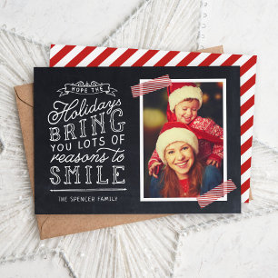 Chalkboard Letting Holiday Foto Card Feiertagskarte