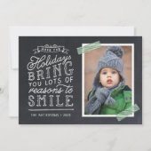 Chalkboard Letting Holiday Foto Card Feiertagskarte (Vorderseite)