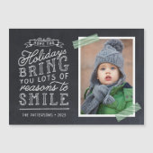 Chalkboard Letting Holiday Foto Card Magnetkarte (Vorderseite)