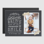 Chalkboard Letting Holiday Foto Card Magnetkarte (Vorne/Hinten)