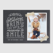 Chalkboard Letting Holiday Foto Card Magnetkarte (Vorderseite)