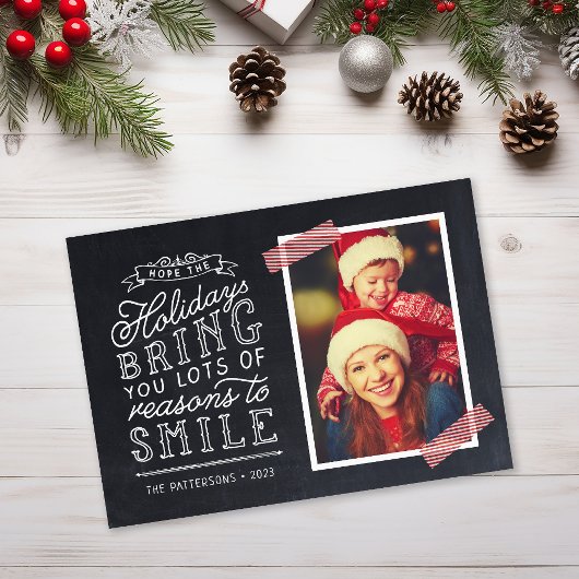 Chalkboard Letting Holiday Foto Card Magnetkarte