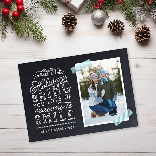 Chalkboard Letting Holiday Foto Card Magnetkarte