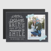 Chalkboard Letting Holiday Foto Card Magnetkarte (Vorne/Hinten)
