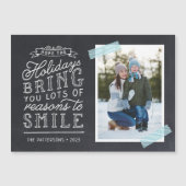 Chalkboard Letting Holiday Foto Card Magnetkarte (Vorderseite)