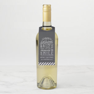 Chalkboard Letting Personalisiertes Weihnachtsgesc Flaschenanhänger