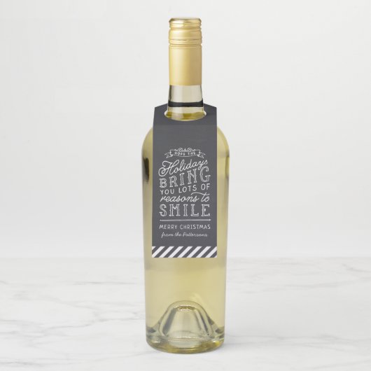 Chalkboard Letting Personalisiertes Weihnachtsgesc Flaschenanhänger (Auf Flasche)