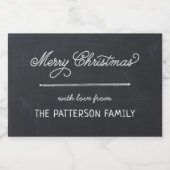 Chalkboard Letting Personalisiertes Weihnachtsgesc Lebensmitteletikett (Einzelnes Label)