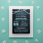 Chalkboard Leuchten Aquamarin Erste Kommune Einlad Einladung