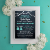 Chalkboard Leuchten Aquamarine Silber Textur Bat M Einladung