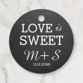 Chalkboard-Liebe ist süße Hochzeitsmonogramm Geschenkanhänger (Rückseite)