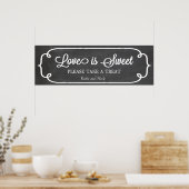 Chalkboard-Liebe ist Sweet Sign Poster (Küche)