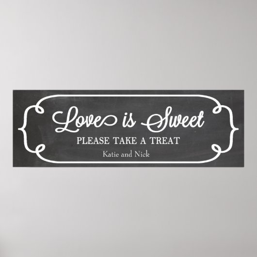 Chalkboard-Liebe ist Sweet Sign Poster (Vorne)