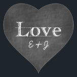 Chalkboard-Liebe Monogram-Herz-Umschlag Aufkleber<br><div class="desc">Chalkboard-Liebe Monogram-Herz-Umschlag Aufkleber</div>